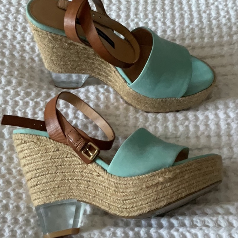 Vintage French Connection sandals in newbuck and leather - size 8,5. - Picture 2 of 5